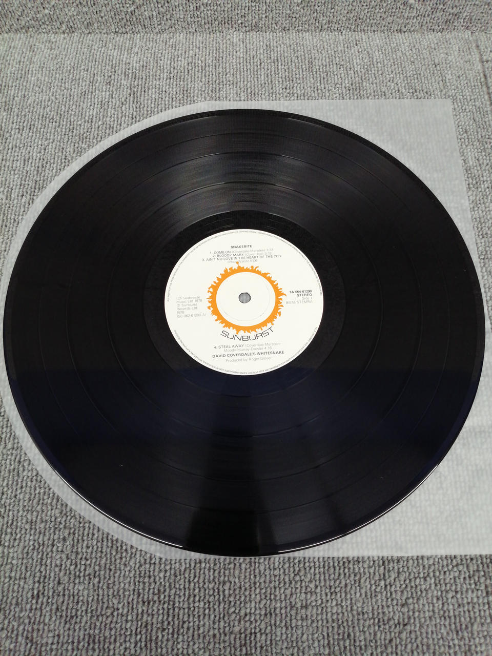 SUNBURST Vinyl record DAVID COVERDALES WHITESNAKE/SN