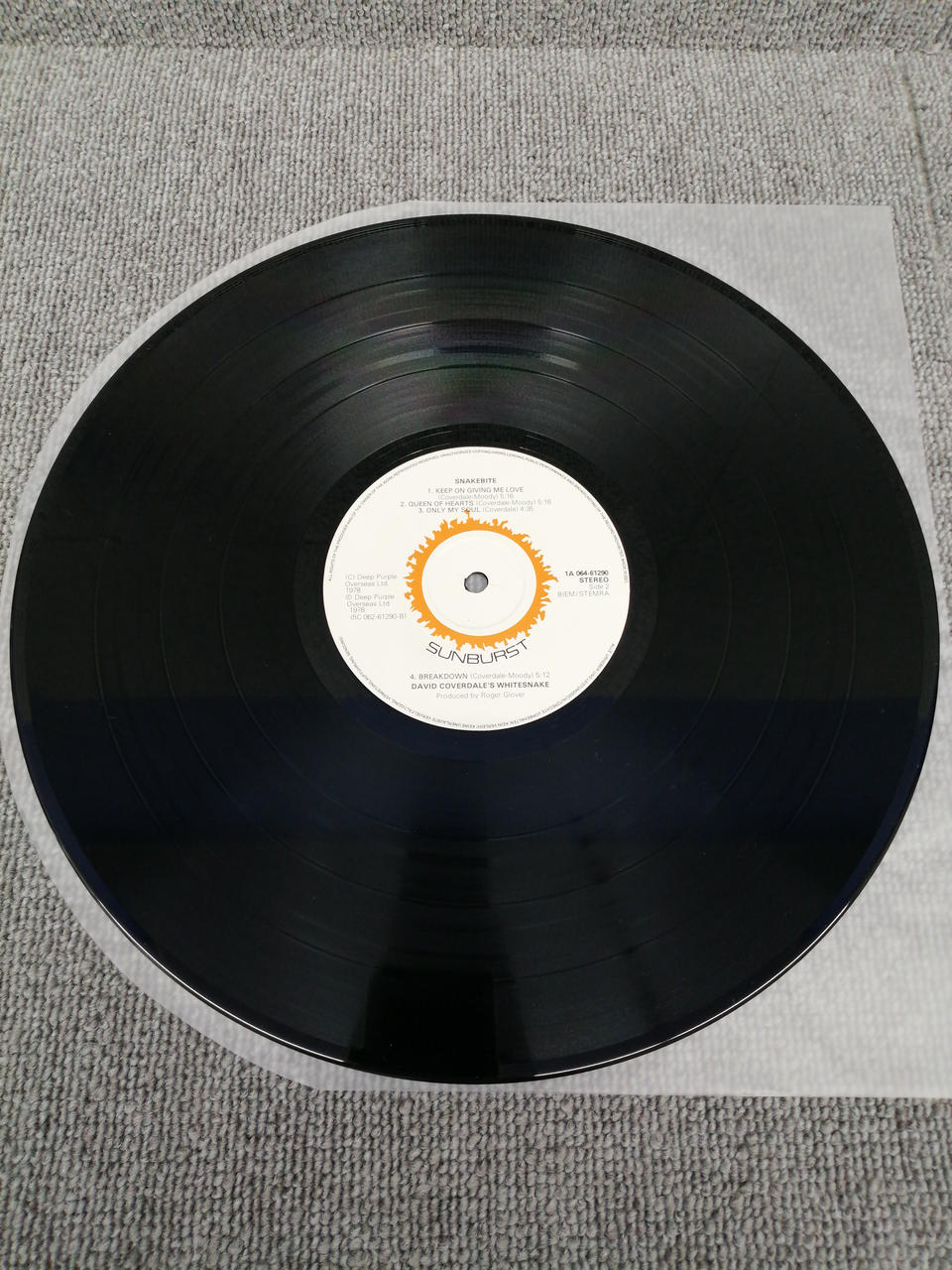 SUNBURST Vinyl record DAVID COVERDALES WHITESNAKE/SN