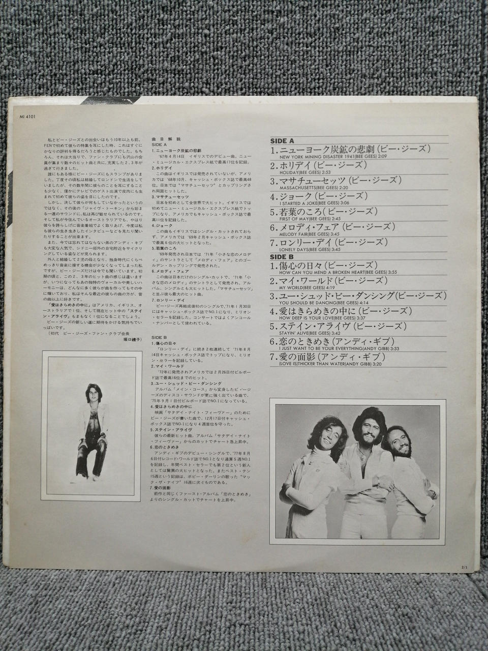 RSO Analog Record BEEGEES/GIBB FAMILY STORY