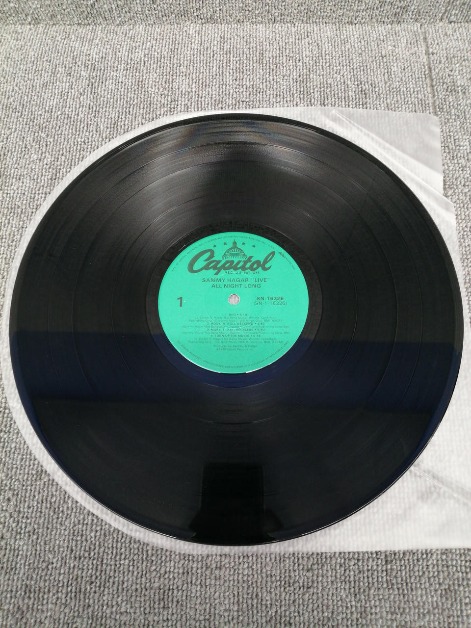 CAPITOL RECORDS Analog Record SAMMY HAGAR/ALL NIGHT LONG