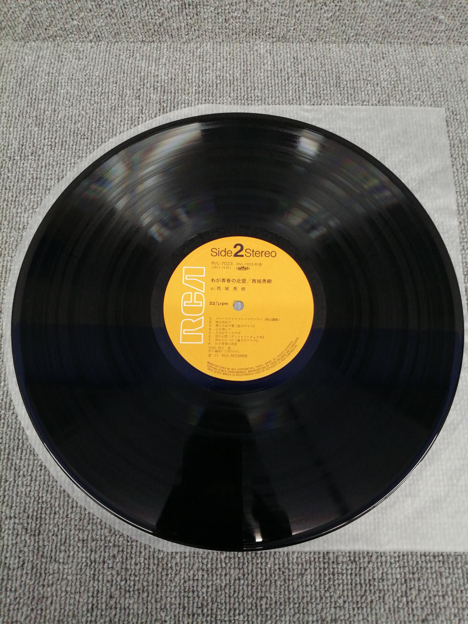 RVC Analog Record Hideki Saijo / The North Wall of My Youth