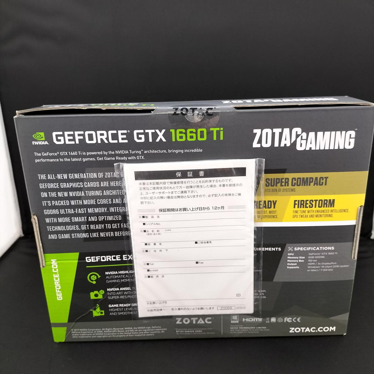 ZOTAC PCI-EXPRESS Bus Compatible NVIDIA Graphics Card ZT-T16610F-10L