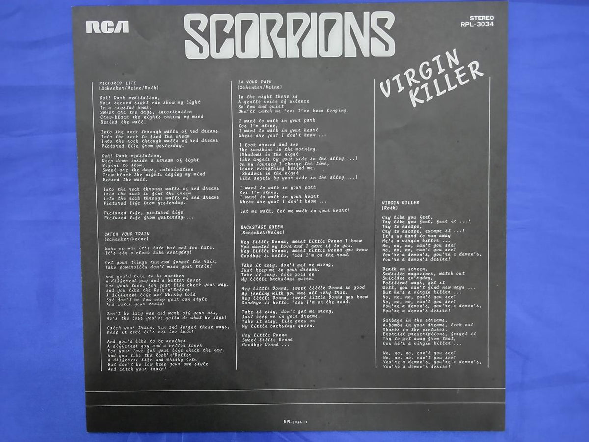 RVC Scorpions Frenzied Scorpion Virgin Killer RPL-3034