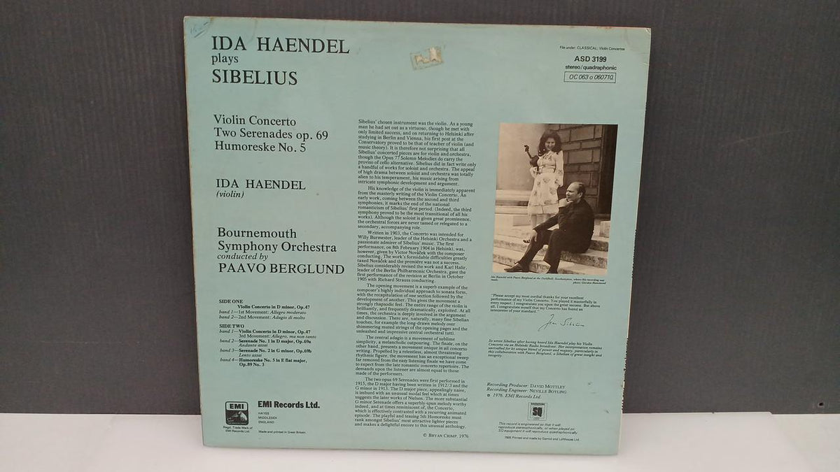 EMI CLASSIC Records IDA HAENDEL / VIOLI CONCERTO