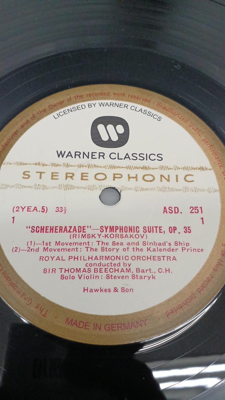 YUKIMU CLASSIC Record Beecham Rimsky=Korsakov: Scheerazade