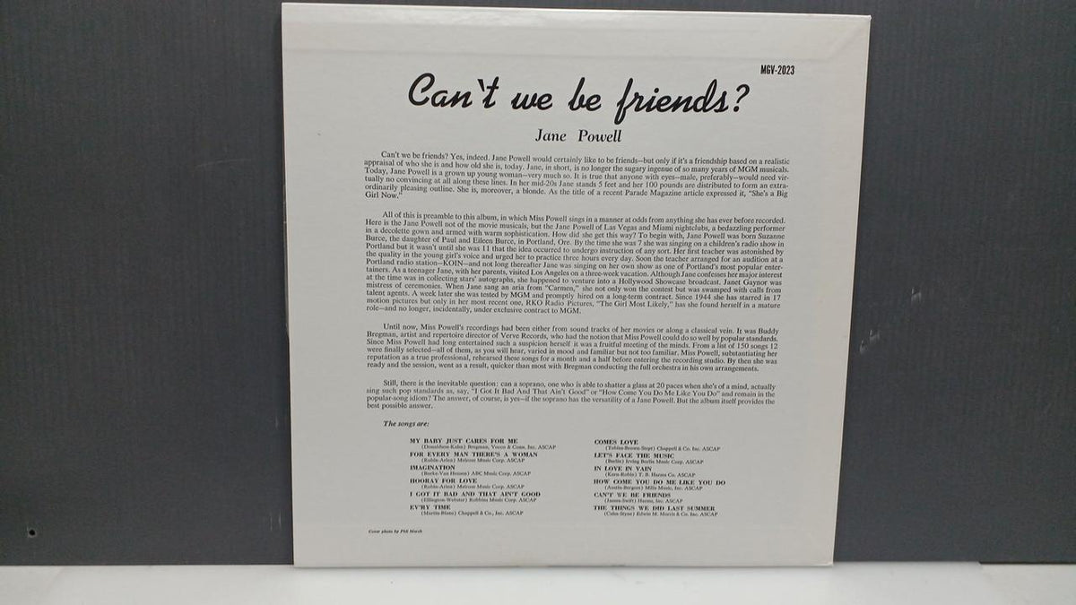 VERVE Record CAN'T WE BE FRIENDS?