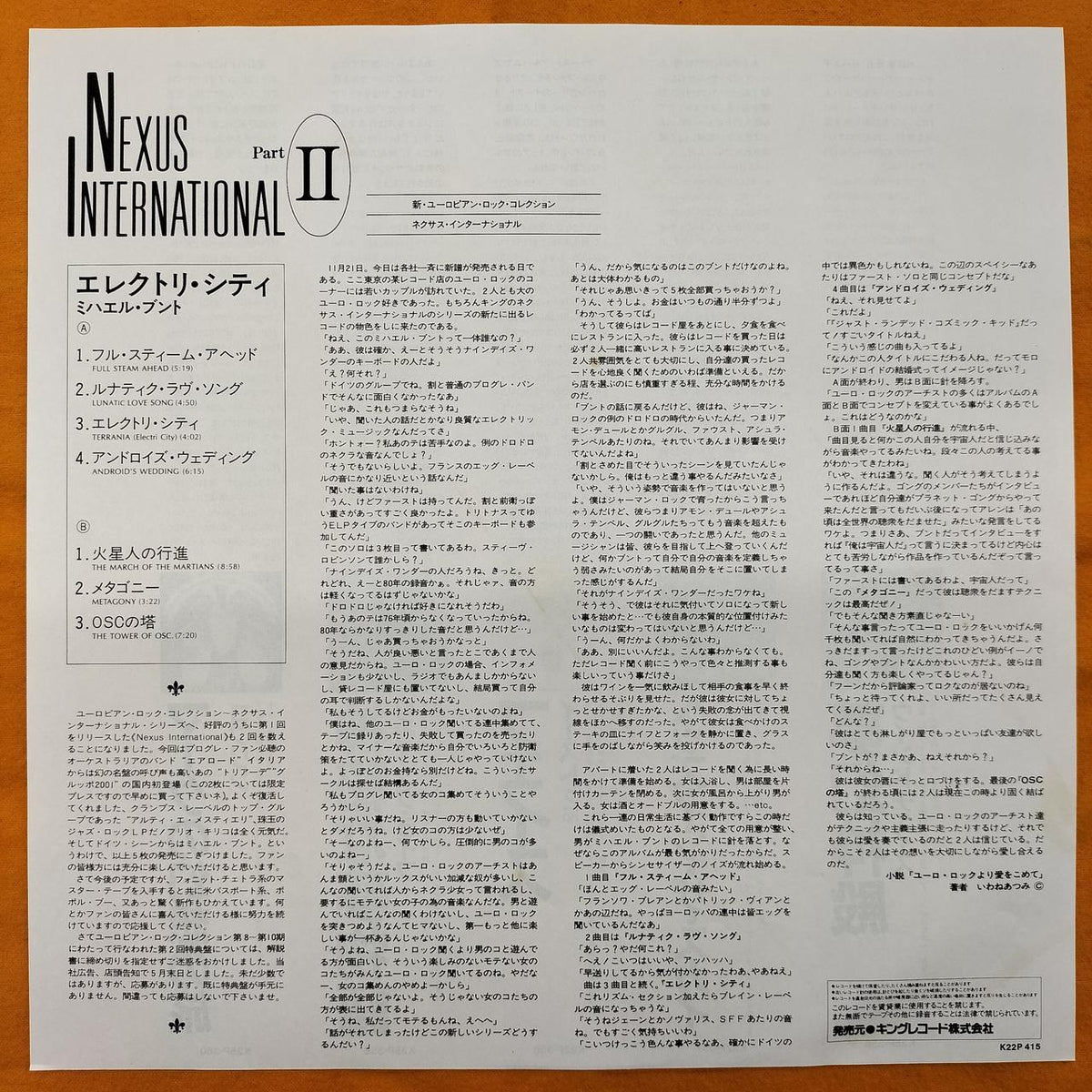 KING RECORDS LP Software K22P-415