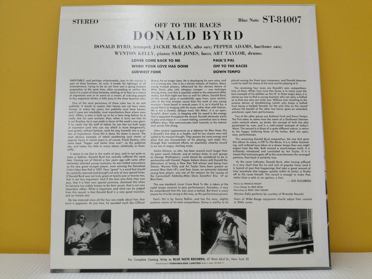 BLUE NOTE Record OFF TO THE RACES / DONALD BYRD