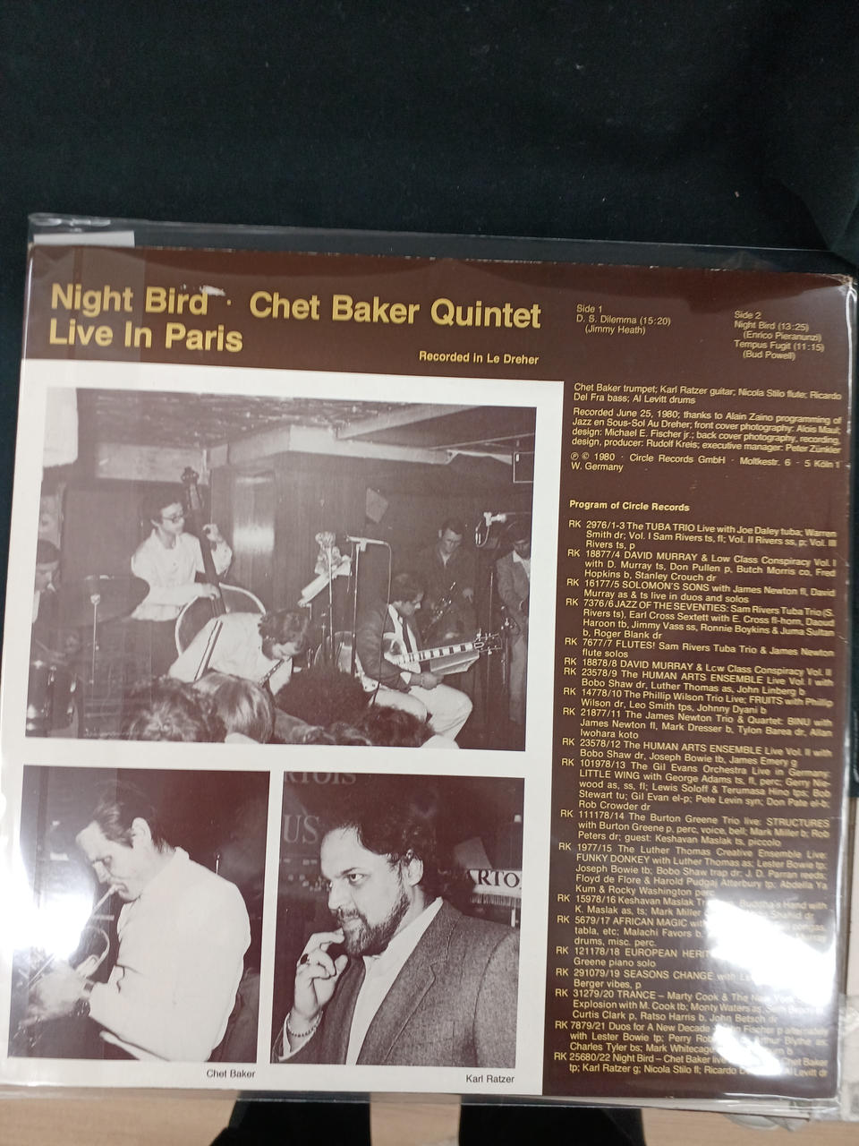 Circle Records Chet Baker / Live In Paris • Chat Baker Live in Paris Nightbird