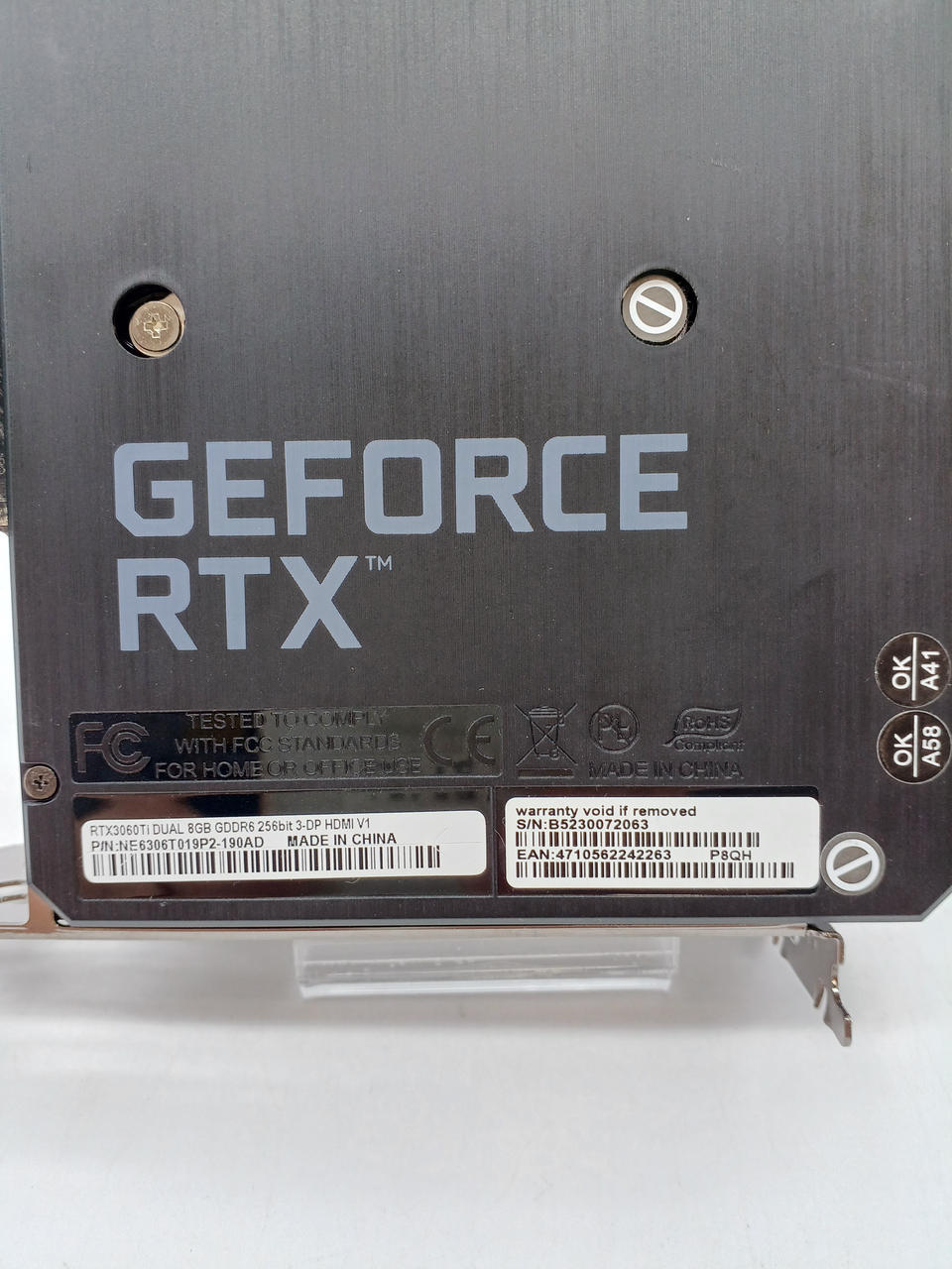 PALIT Graphics Card RTX3060TI DUAL OC 8GB
