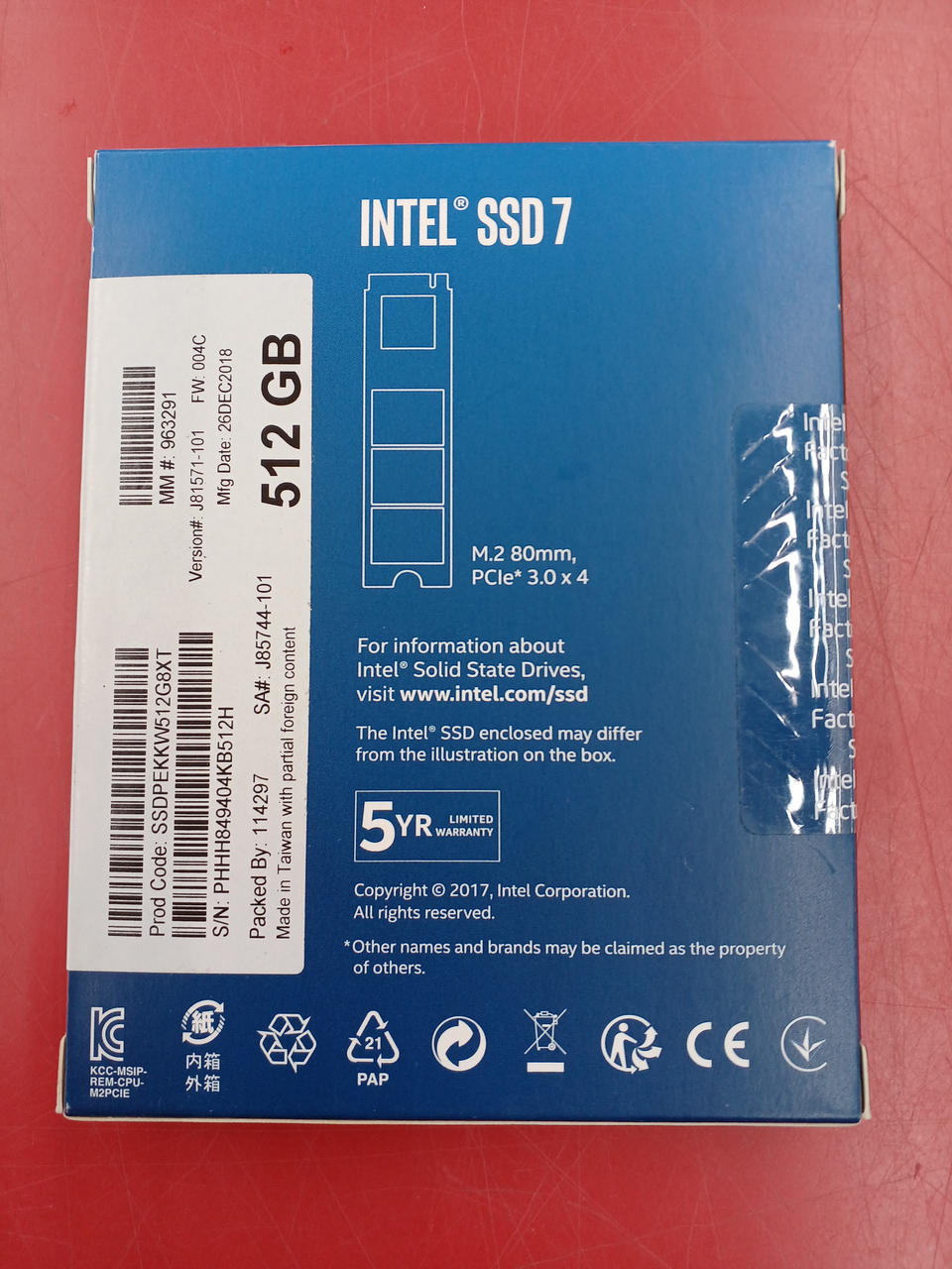 INTEL SSD 512GB SSDPEKKW512G8XT
