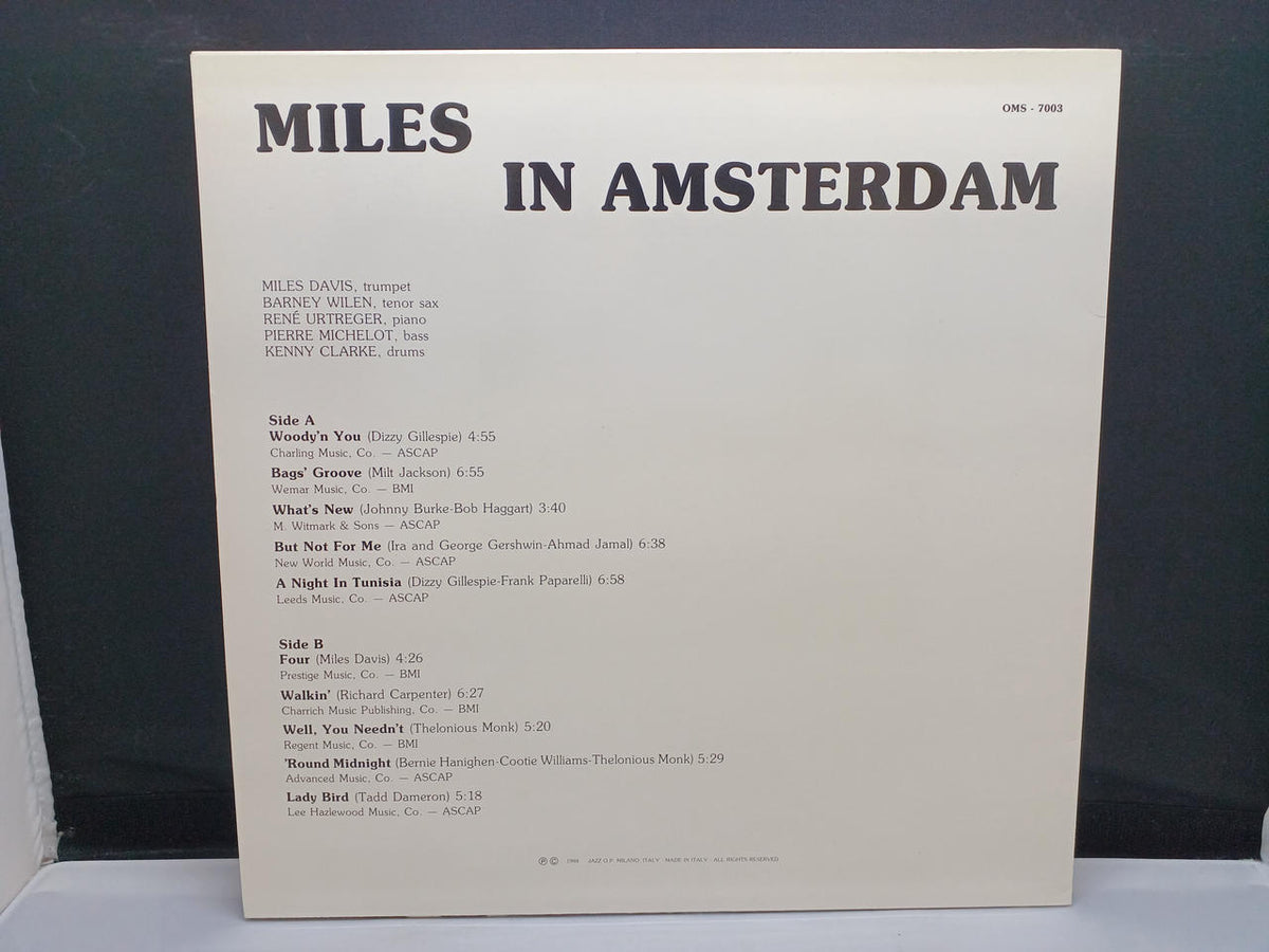 JAZZ O.P. MILES DAVIS/MILES IN AMSTERDAM OMS-7003