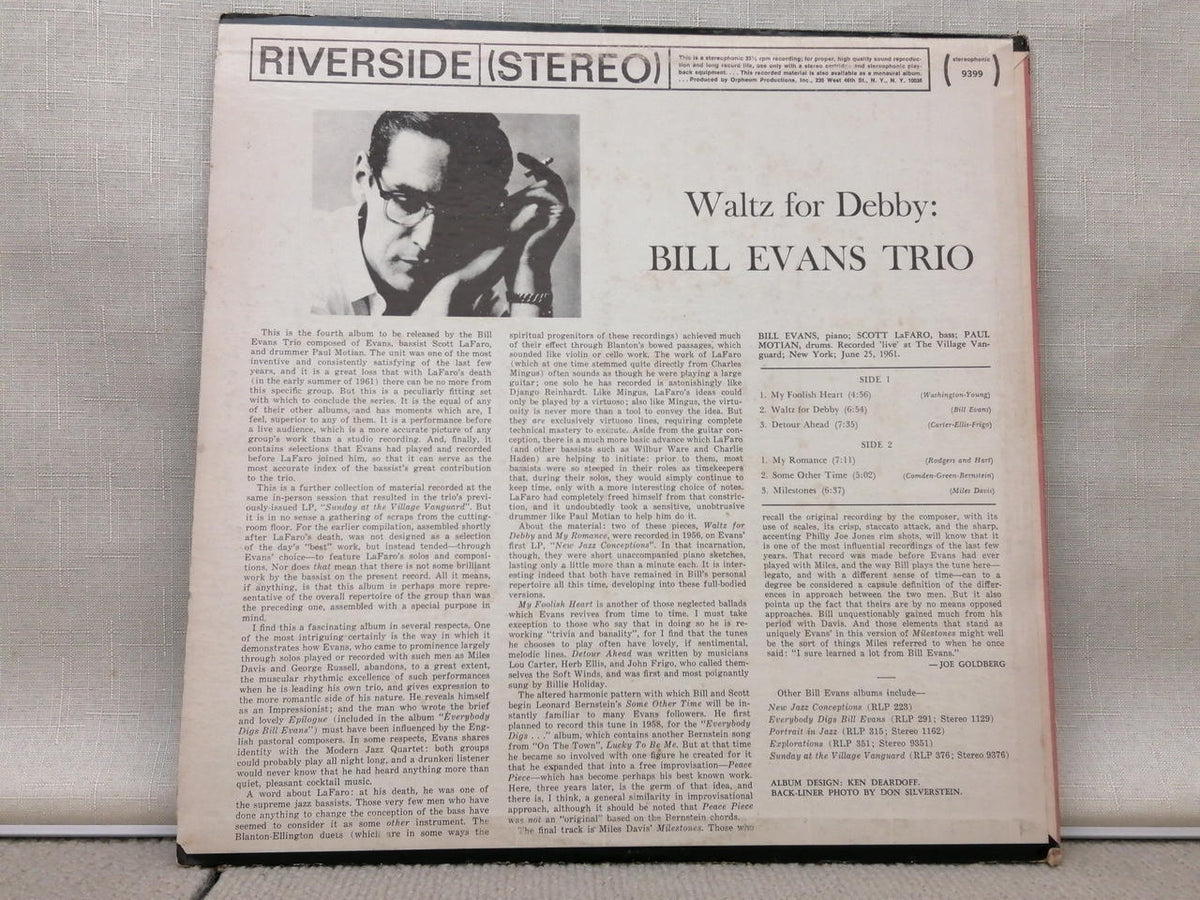 RIVERSIDE JAZZ/FUSION WALTZ FOR DEBBY/BILL EVANS