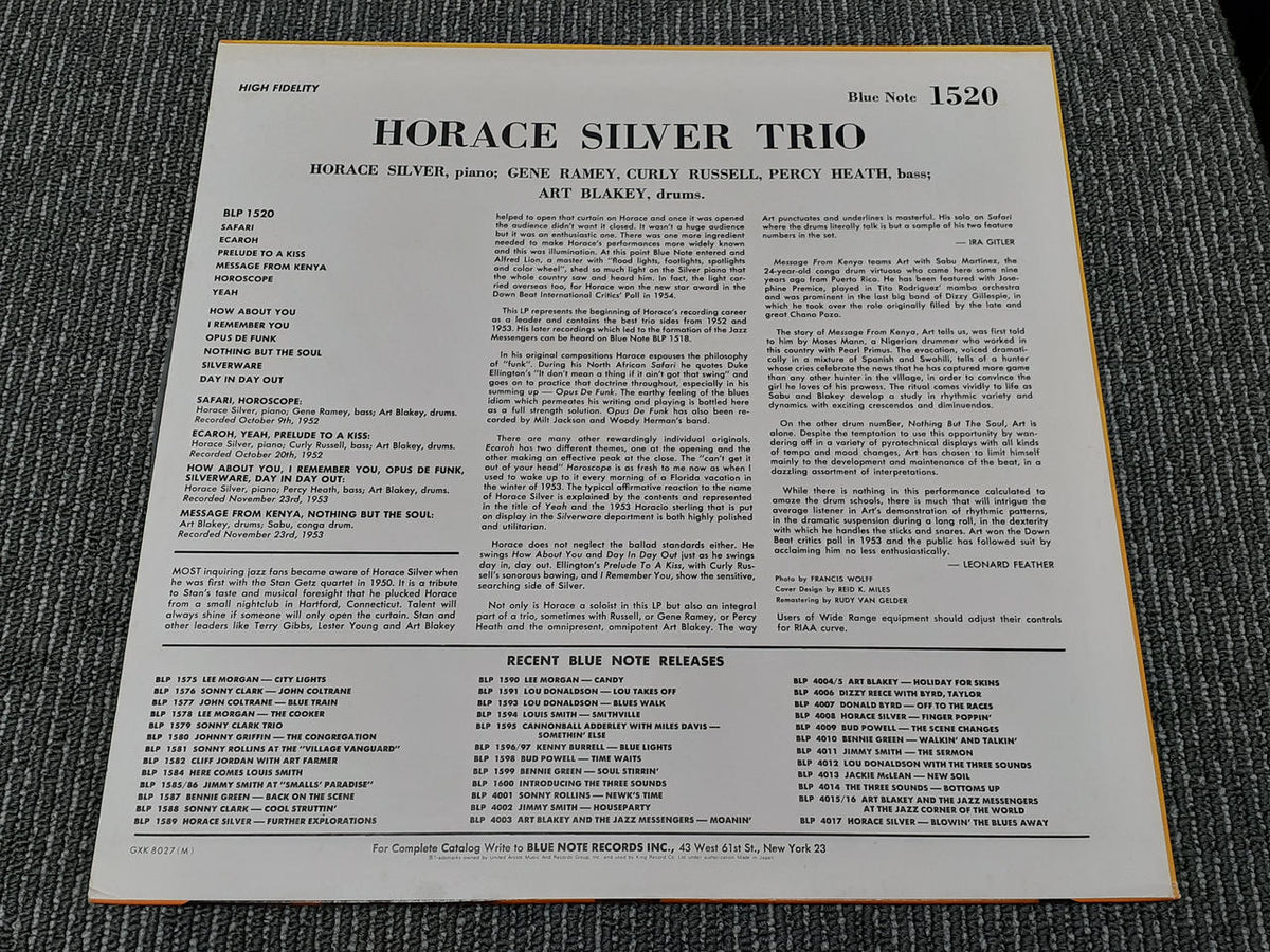 BLUE NOTE Western Music HORACE SILVER