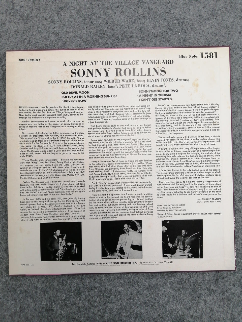 BLUENOTE SONNY ROLLINS Village Vanguard Night