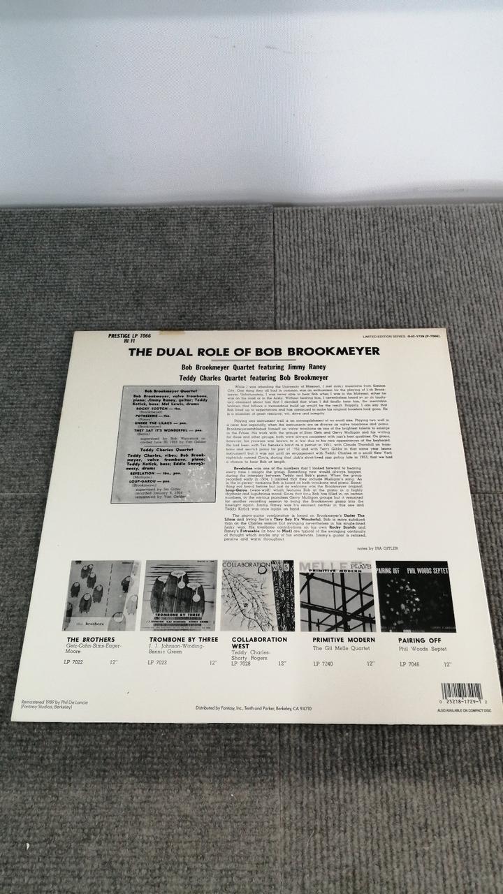 PRESTIGE RECORDS THE DUAL ROLE OF BOB BROOKMEYE OJC-1729