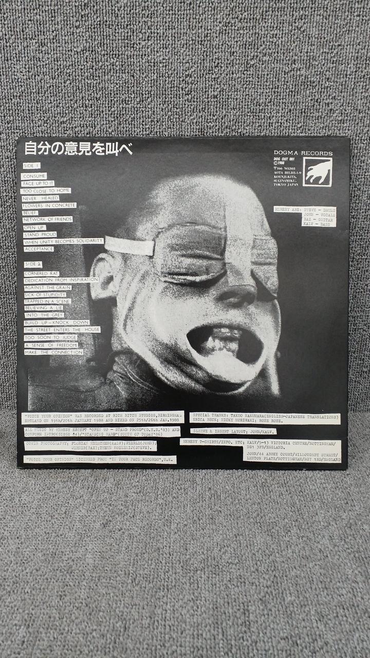 DOGMA RECORDS HERESR/VOICE YOUR OPINION Heresy DOG OUT 001