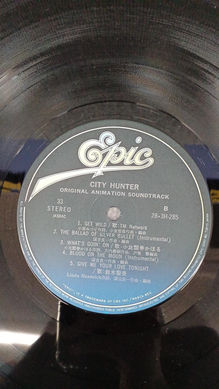 EPIC RECORDS City Hunter / Original Soundtrack 28・3H-285