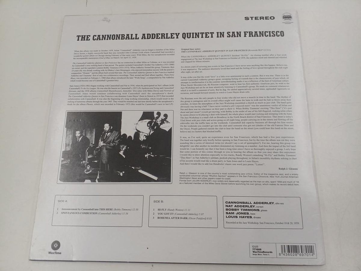 WAXTIME LP THE CANNONBALL ADDERLEY QUITET