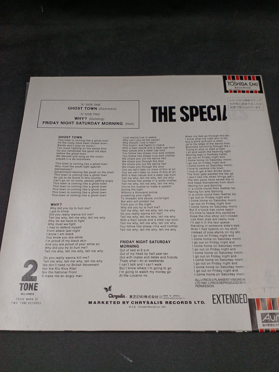 TOSHIBA EMI The Specials / Ghost Town WWS-41007