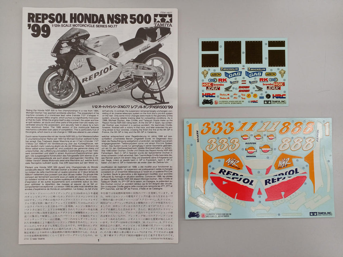 TAMIYA 1/12 Motorcycle Series Repsol Honda NSR500 '99 - Banzai Thrifting | BanzaiHobby