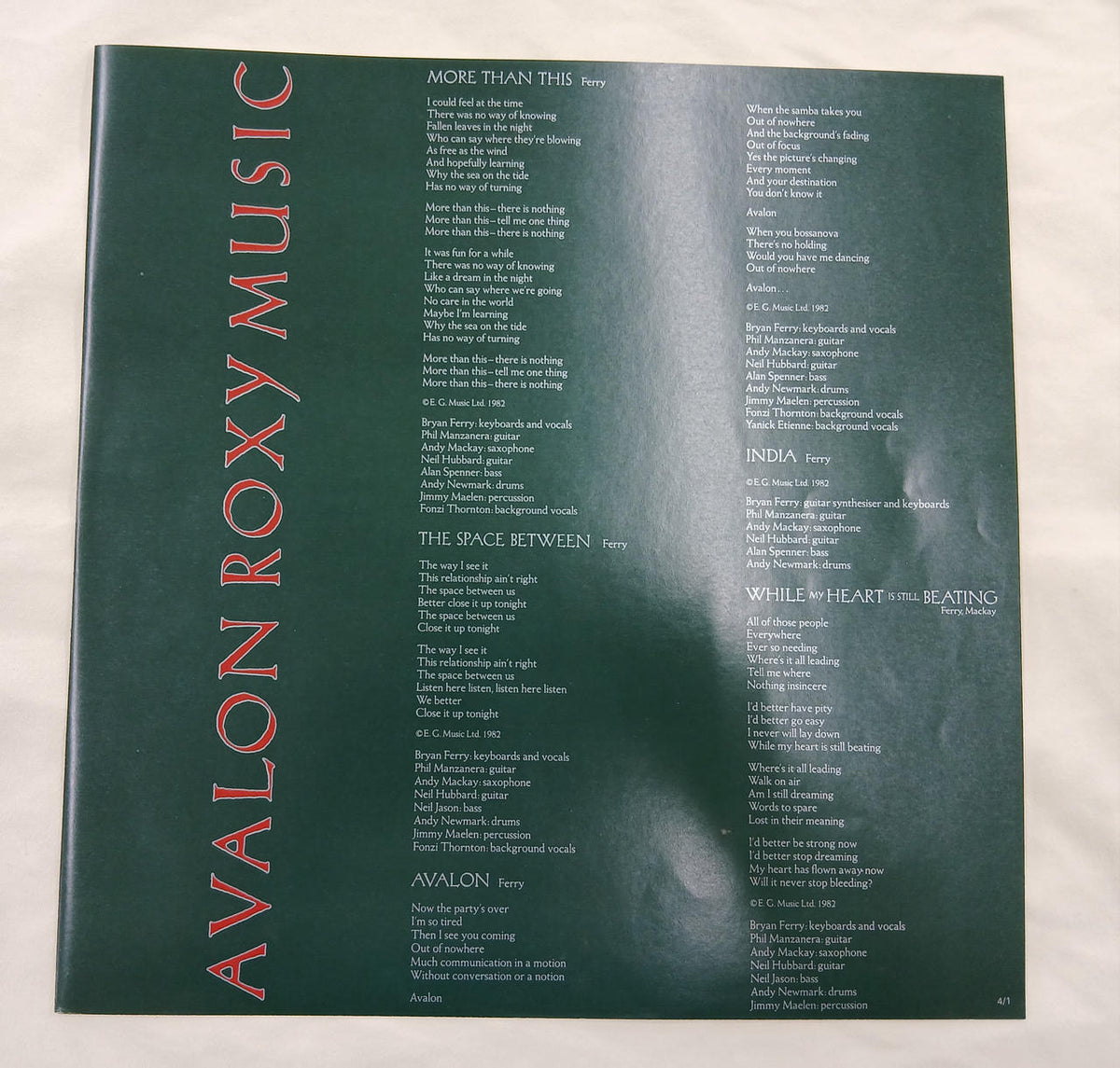 Polydor Records Record Avalon