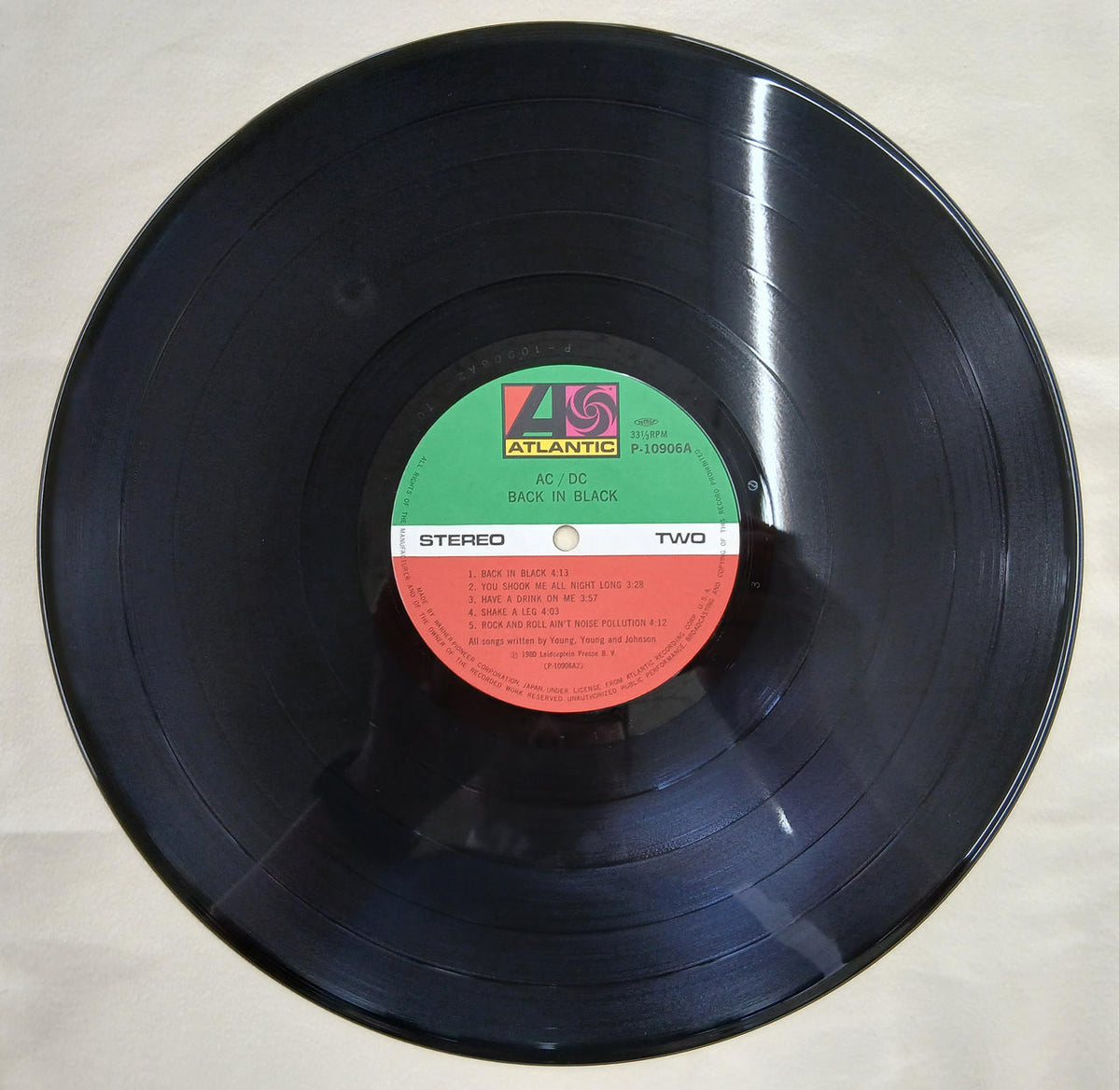 Warner Pioneer Record: Back in Black