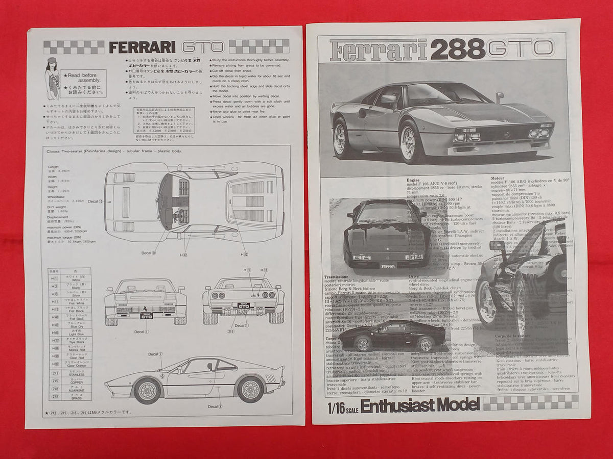 Fujimi Ferrari 288GTO RC-106
