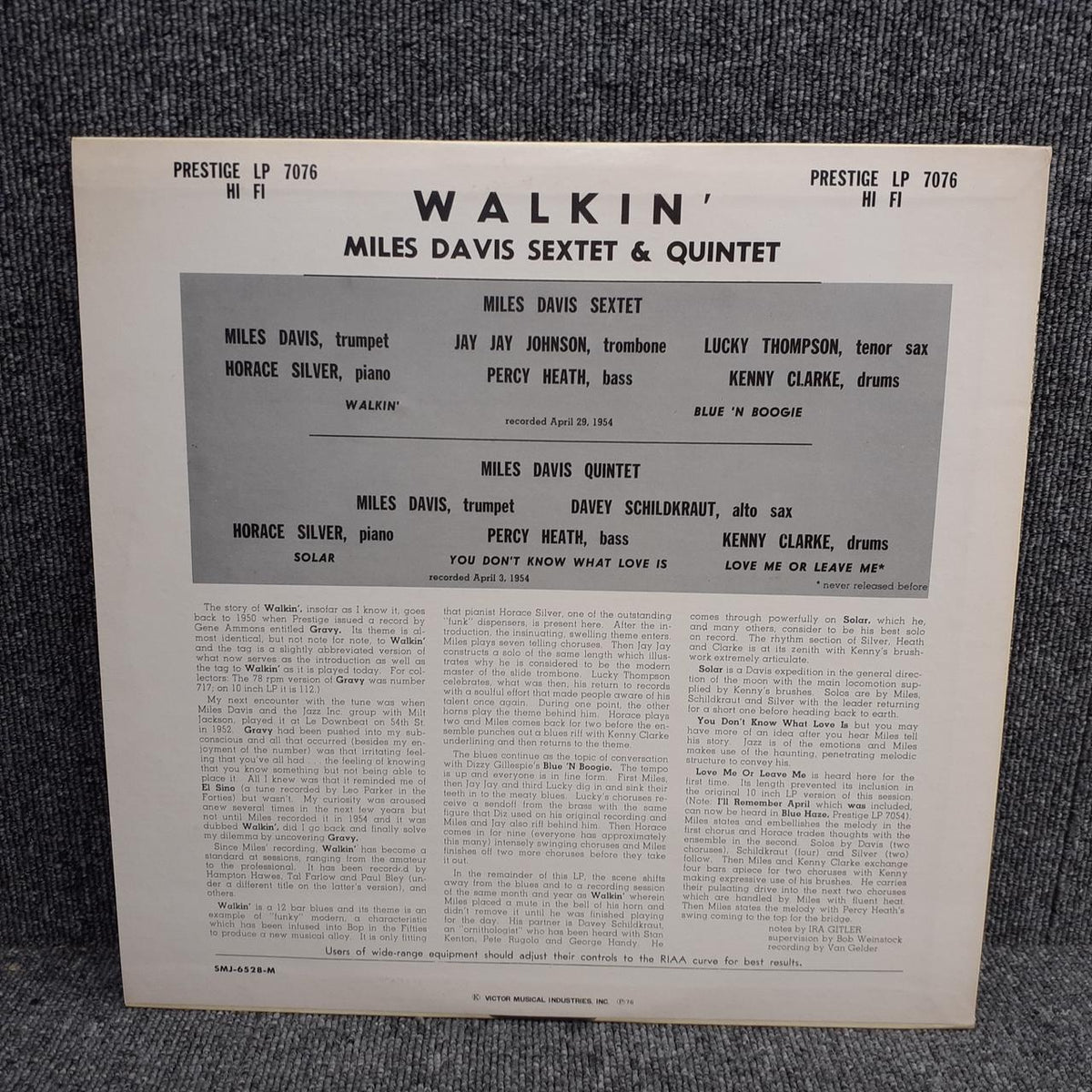 VICTOR WALKIN MILES DAVIS SEXTET&QUINTET