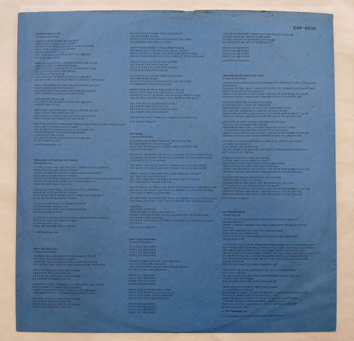 Toshiba EMI Record: The Beatles 1967~1970