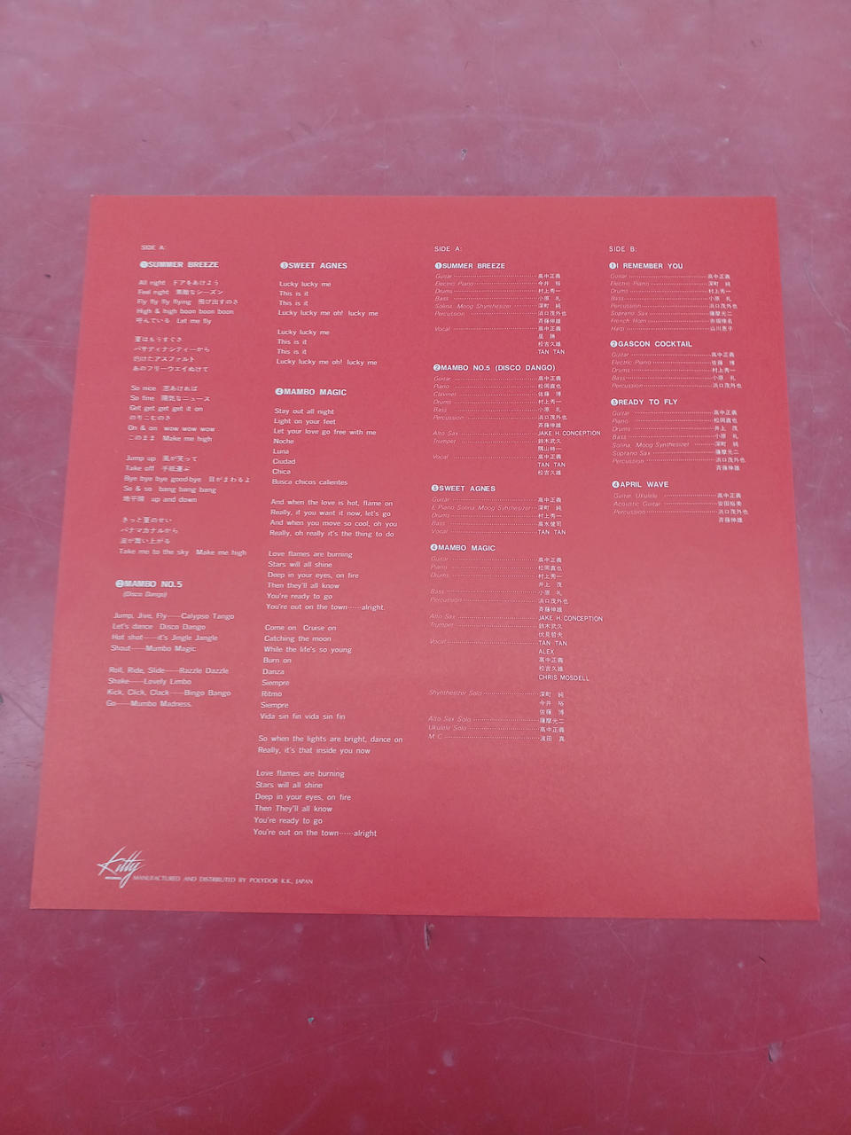 Kitty Records Masayoshi Takanaka / Second Album Masayoshi Takanaka / Second Album