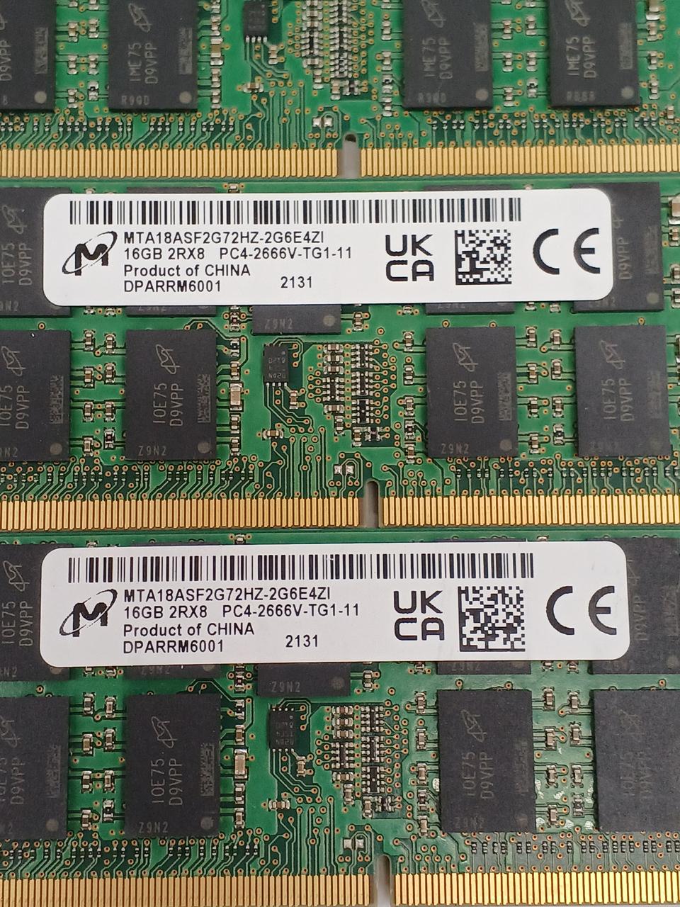 MICRON DDR4 (PC4-2666V/PC4-2130) 8GB 4 chips MTA18ASF2G72HZ-2G6E4ZI