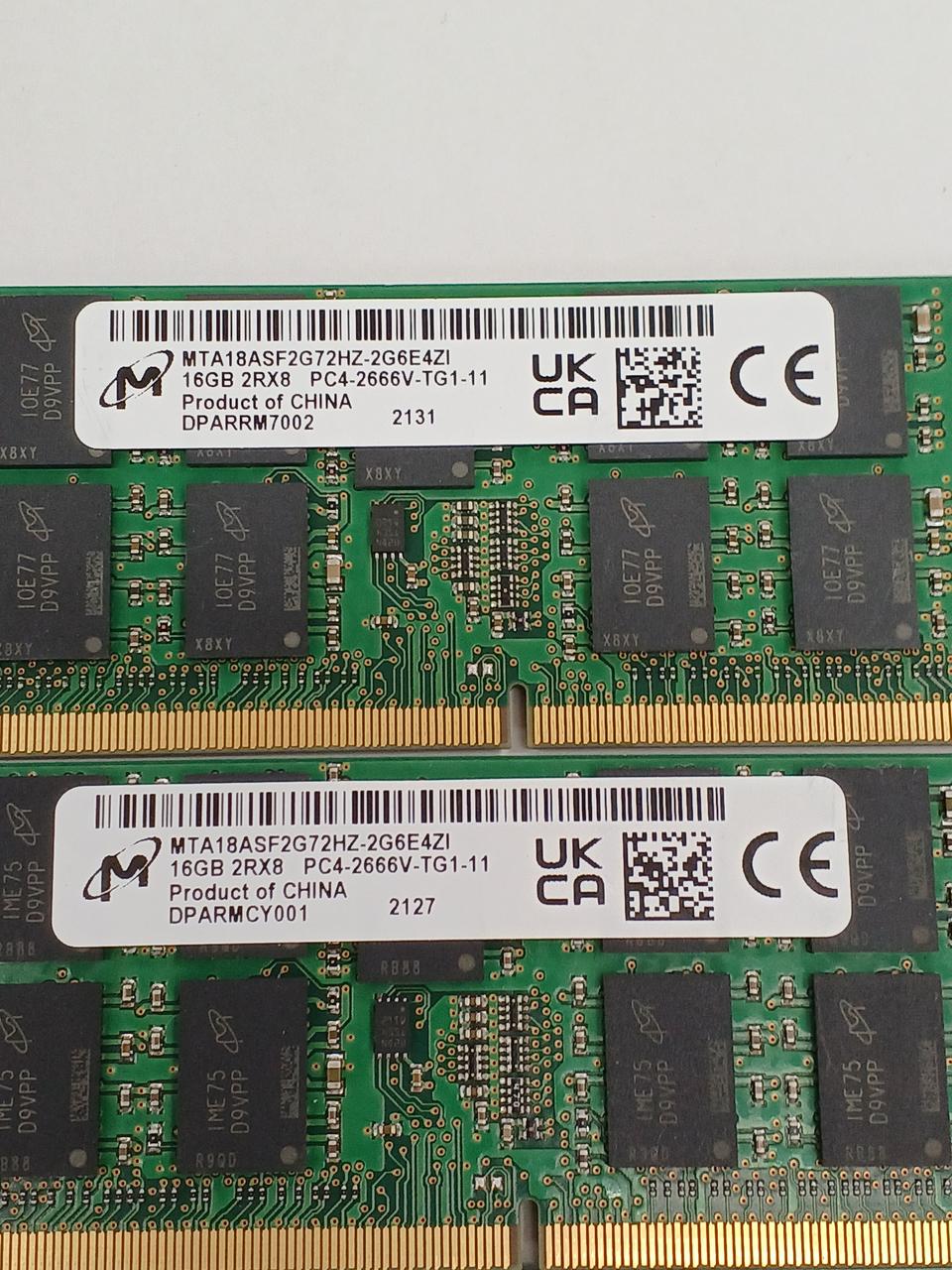 MICRON DDR4 (PC4-2666V/PC4-2130) 8GB 4 chips MTA18ASF2G72HZ-2G6E4ZI