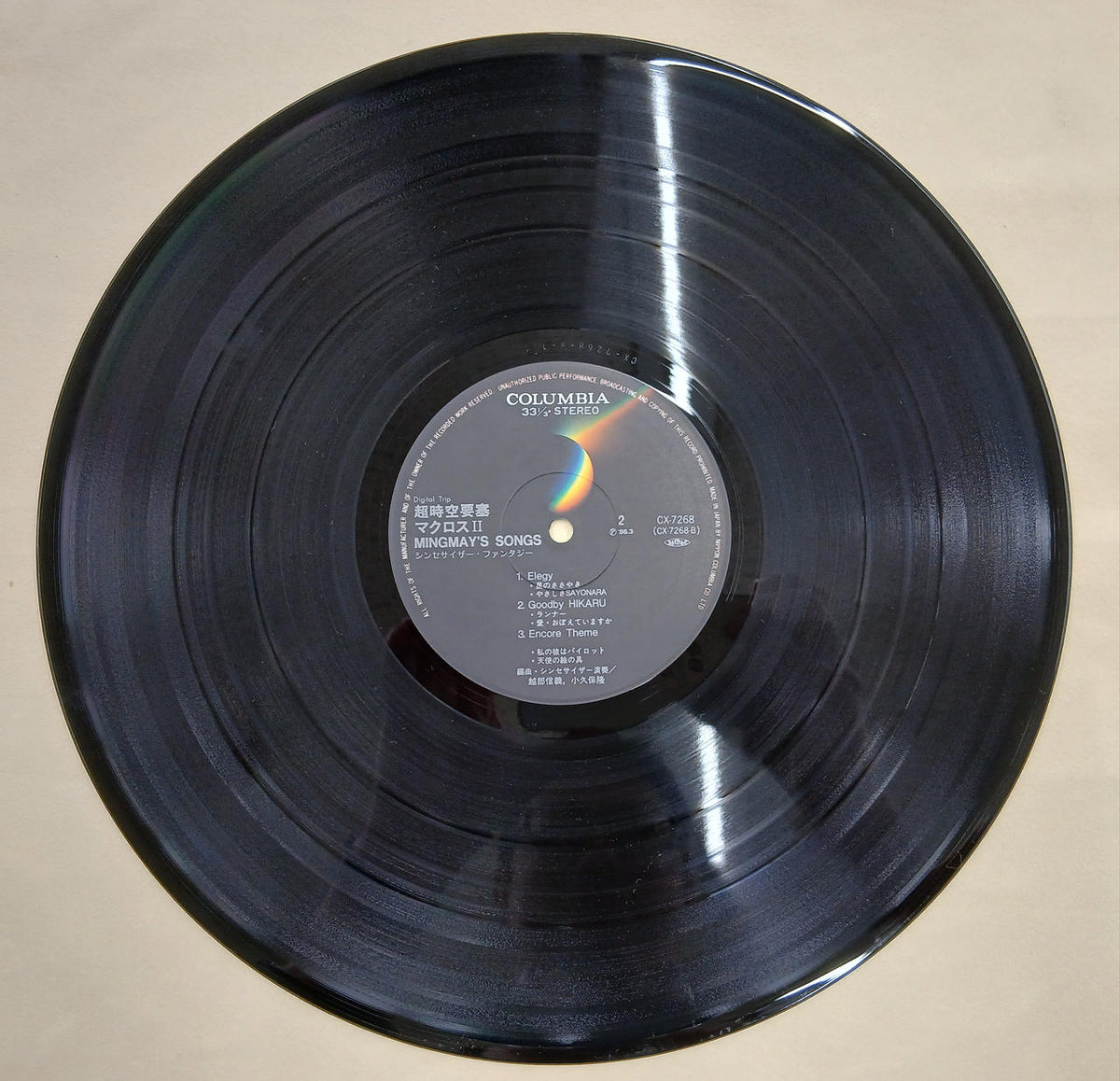 COLUMBIA RECORDS Record Synthesizer Fantasy Macross II Minmaze Song