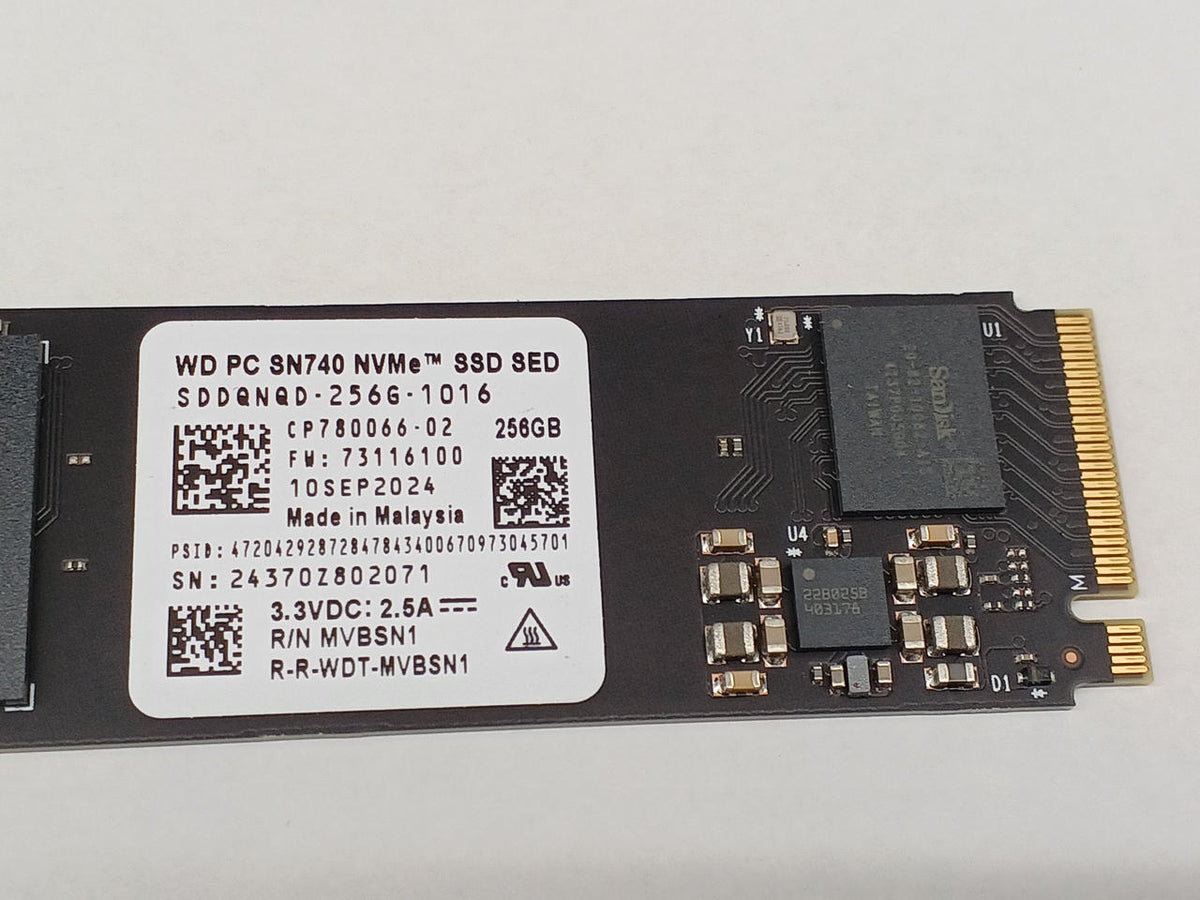 WESTERN DIGITAL M.2 2280 SSD 256GB SDDQNQD-256G-1016