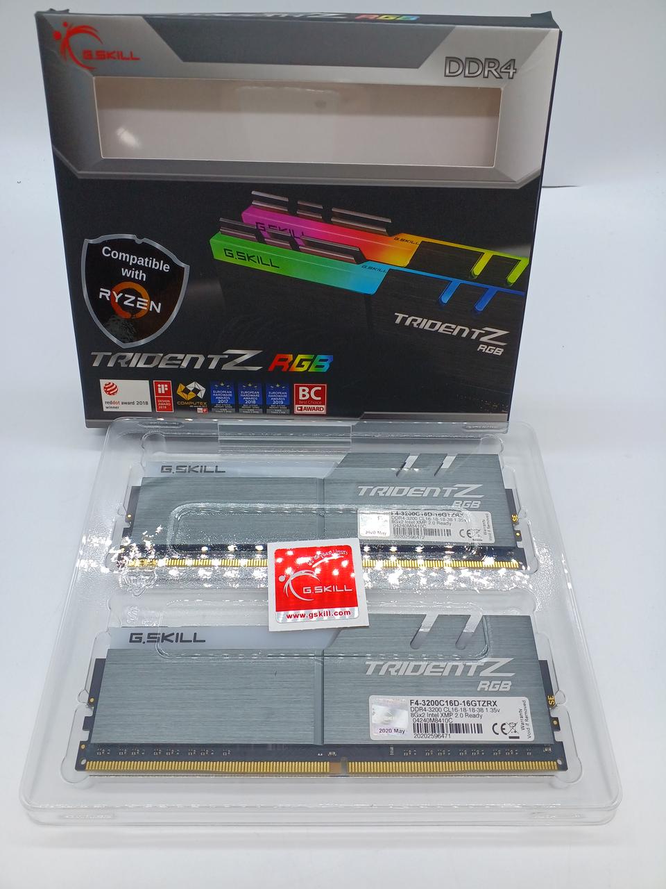 G.SKILL Memory DDR4 8GB × 2-Pack F4-3200C16D-16GTZRX