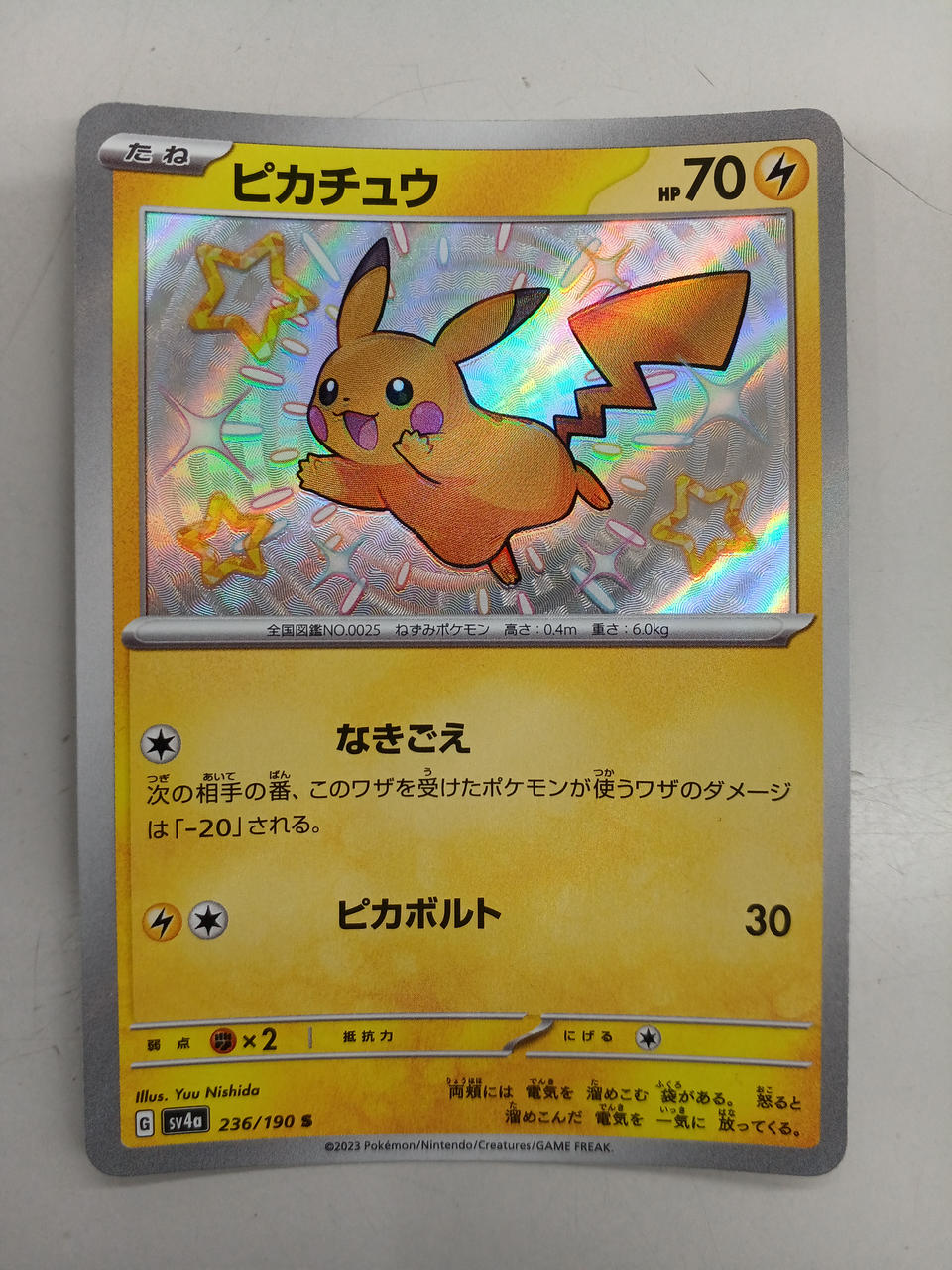 Pokémon Card Pikachu 236/190