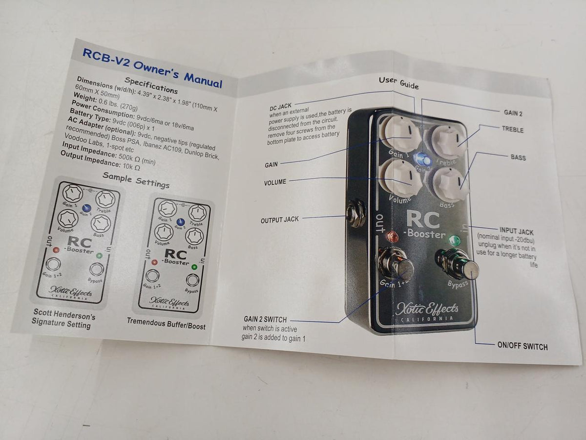 XOTIC EFFECTS Effects pedal: RCB-V2