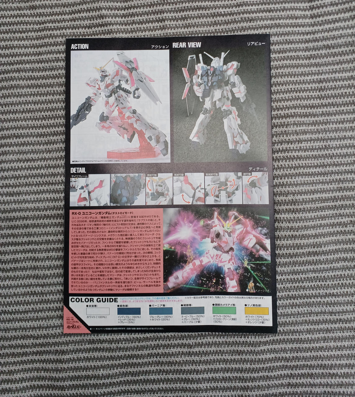 Bandai Plastic Model 1/144 Unicorn Gundam Destroy Mode