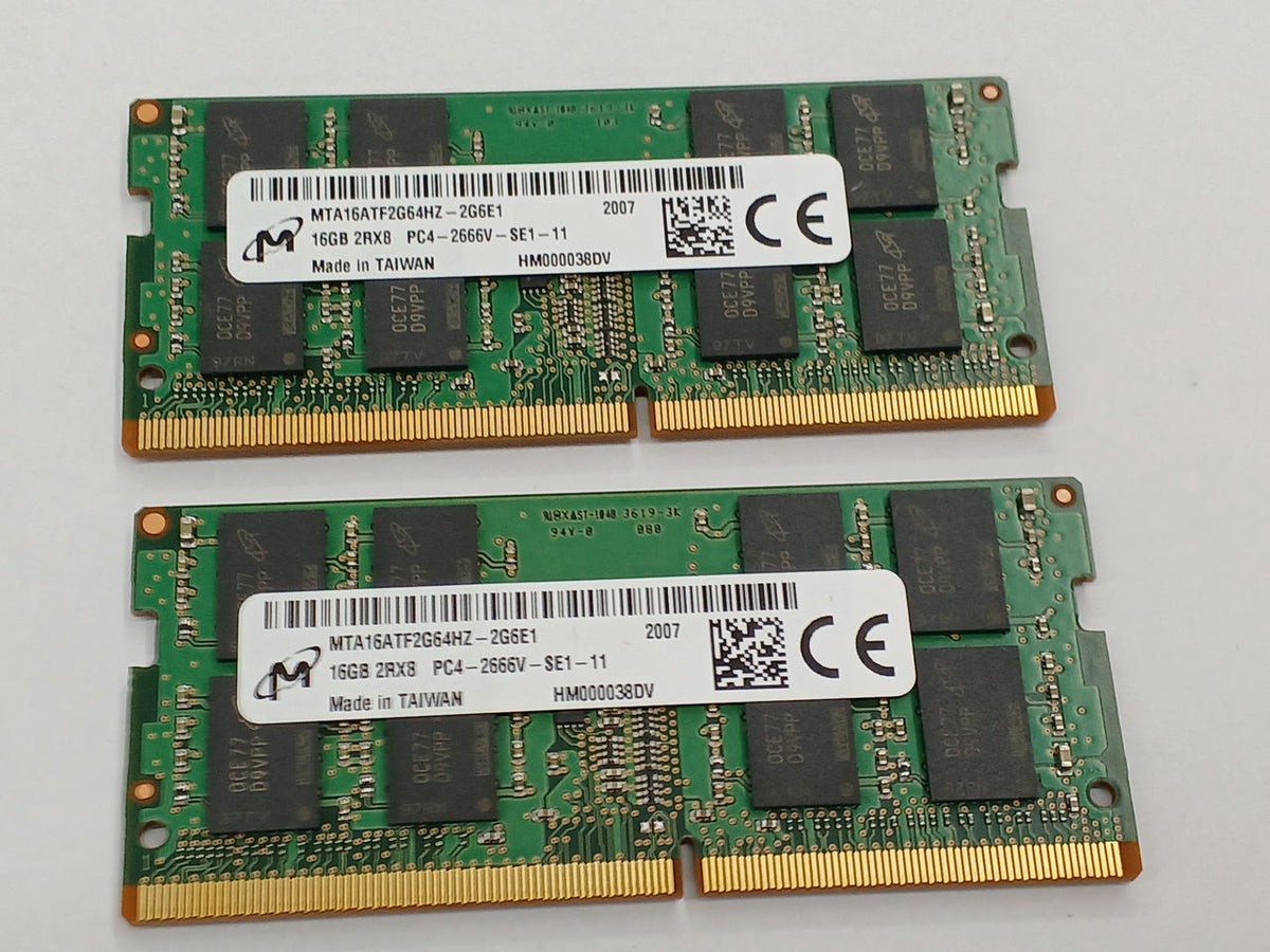 MICRON 2 16GB sticks (PC4-21300/DDR4-2666V) MTA16ATF2G64HZ-2G6E1