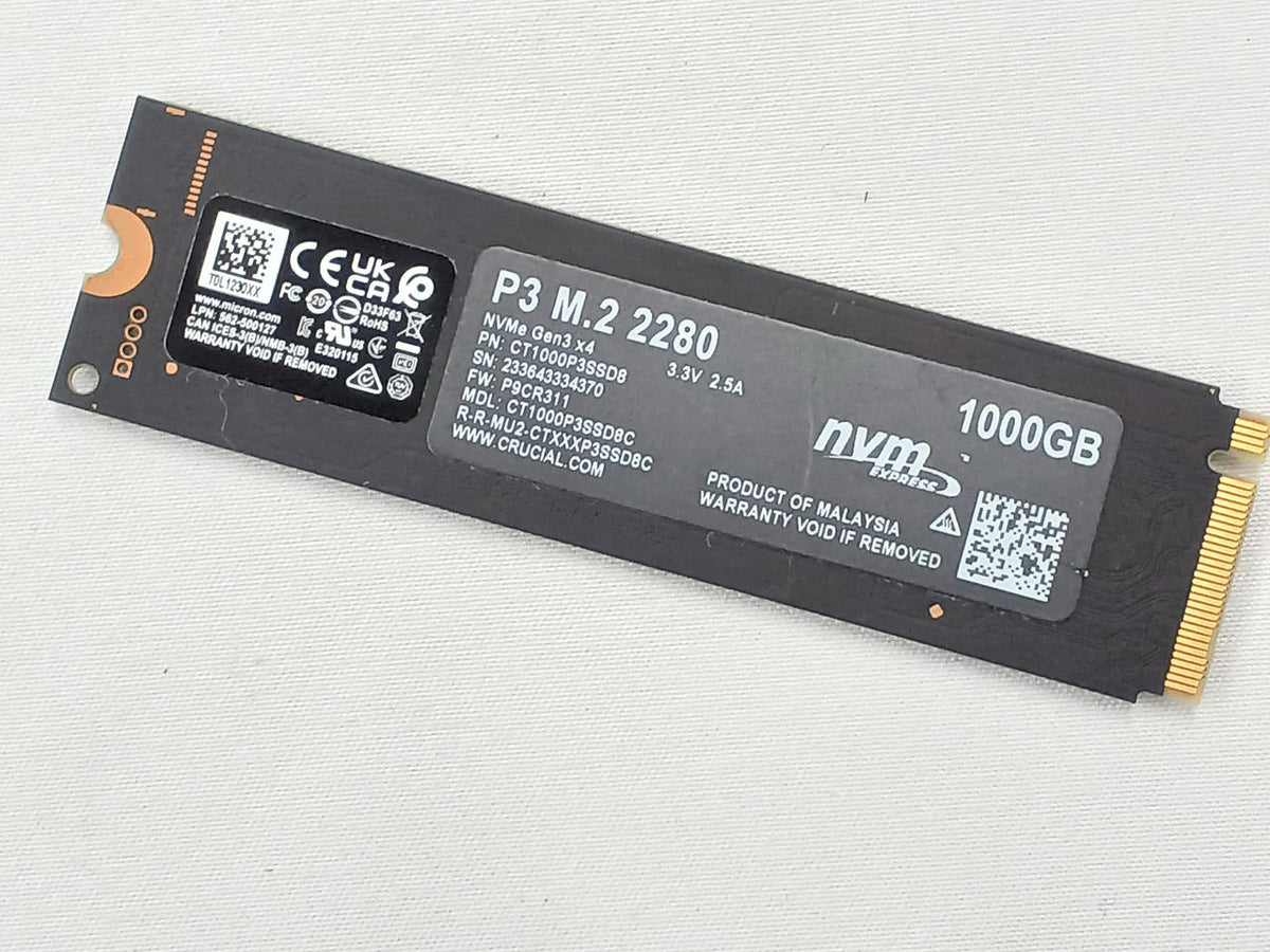 CRUCIAL M.2 NVMe SSD 1TB CT1000P3SSD8 - Banzai Thrifting | BanzaiHobby