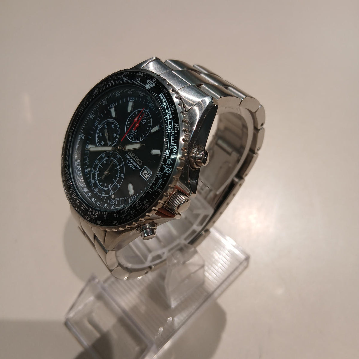 SEIKO 7T92-0CF0 Chronograph Wristwatch SLV/234638 - Banzai Thrifting | BanzaiHobby