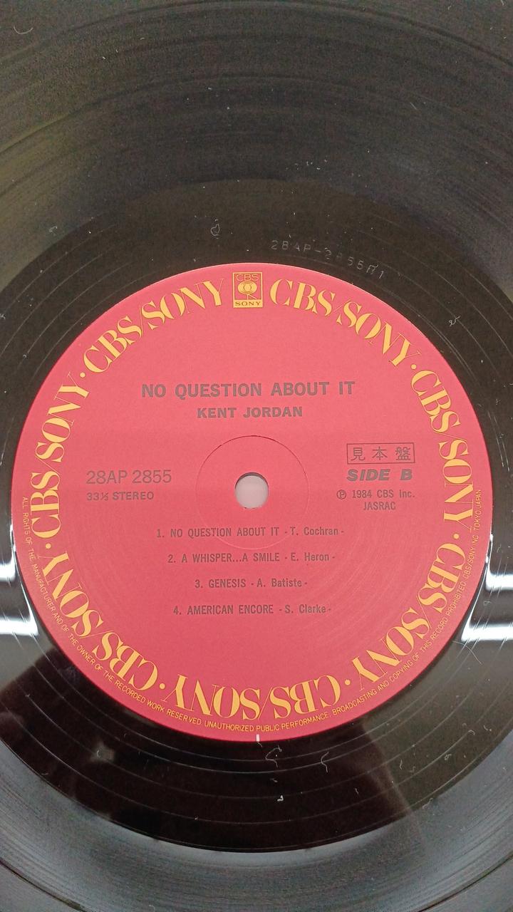 CBS/SONY JAZZ Kent Jordan / No Question About It