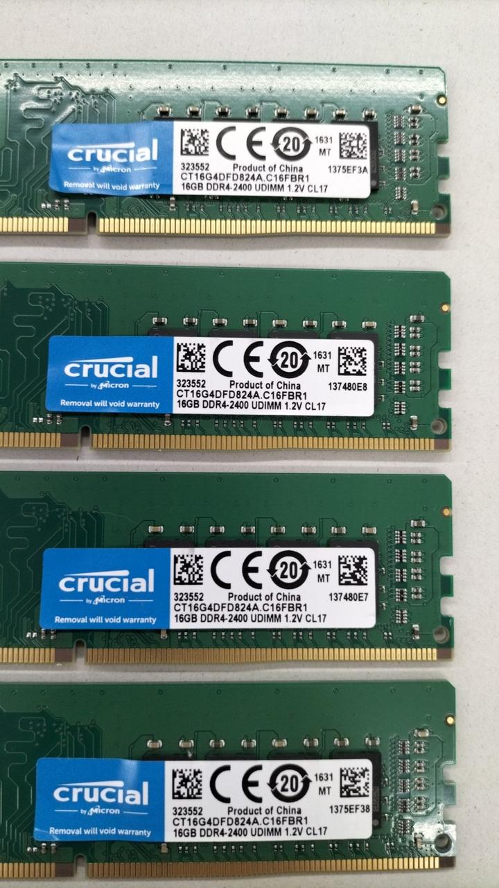 CRUCIAL Memory: 16GB x 4 CT16G4DFD824A. C16FBR1
