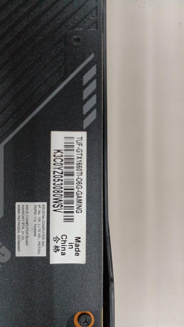 ASUS Graphics Board: TUF-GTX1660TI-O6G-GAMING