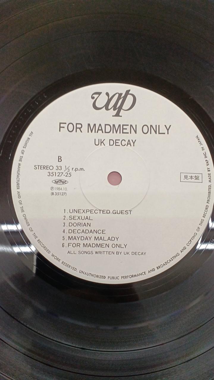 VAP Western Music UK DECAY/FOR MADMEN ONLY