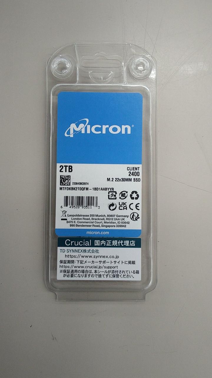 MICRON M.2 SSD 2230 2TB MTFDKBK2T0QFM-1BD1AABYYR