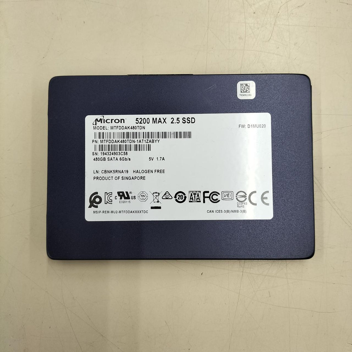MICRON SSD MTFDDAK480TDN