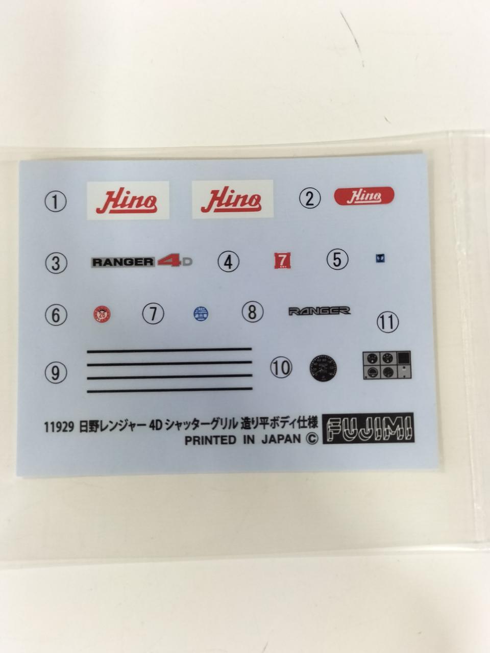 Fujimi Hino Ranger 4D Shutter Grille Construction Flat Body Specification