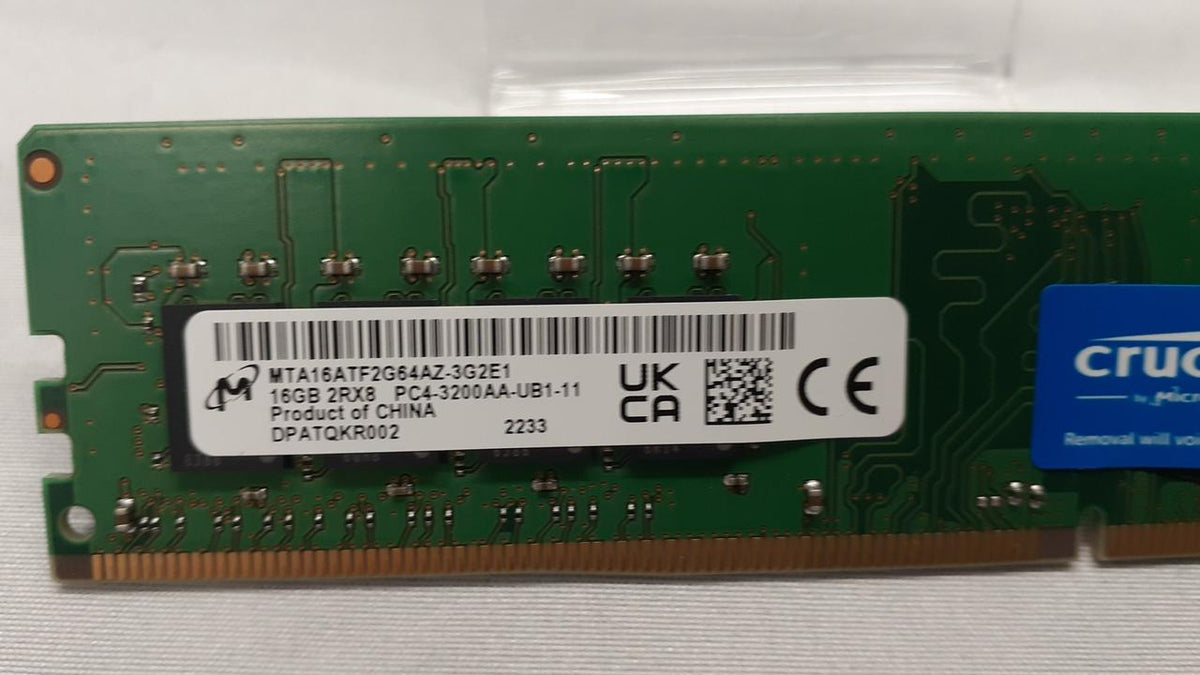 CRUCIAL DDR4 Memory 16GB PC4-3200AA-UB1-11